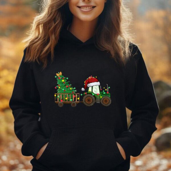 Farmer Christmas - Funny Farming Tractor Christmas Tree Unisex Hoodie