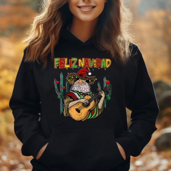 Feliz Navidad Funny Christmas Mexican Santa Sombrero Xmas Unisex Hoodie