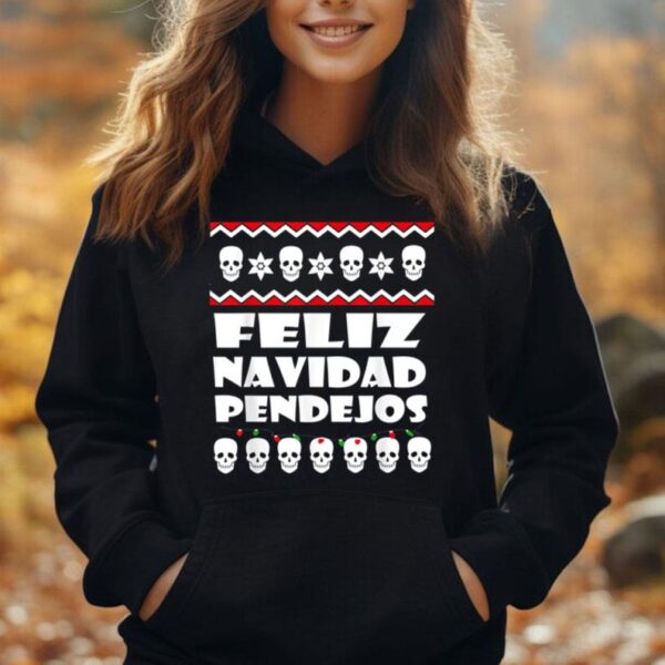 Feliz Navidad Pendejos Funny Mexican Ugly Christmas Sweater Unisex Hoodie