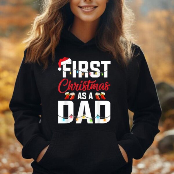 First Christmas As A Dad Xmas Lights New Dad Christmas Unisex Hoodie