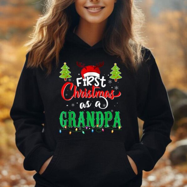 First Christmas As A Grandpa Shirt Santa Hat Ugly Xmas Unisex Hoodie