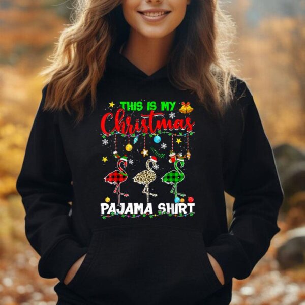 Flamingo Xmas Tree Animals This Is My Christmas Pajama Unisex Hoodie