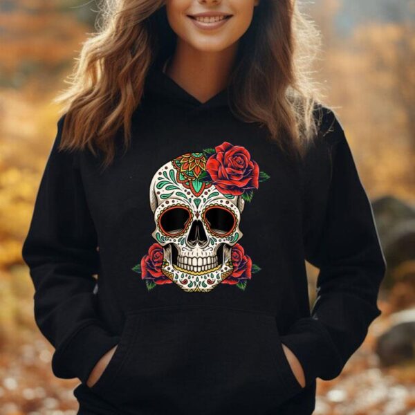 Floral Sugar Skull Day of Dead Dia de Los Muertos Women Unisex Hoodie