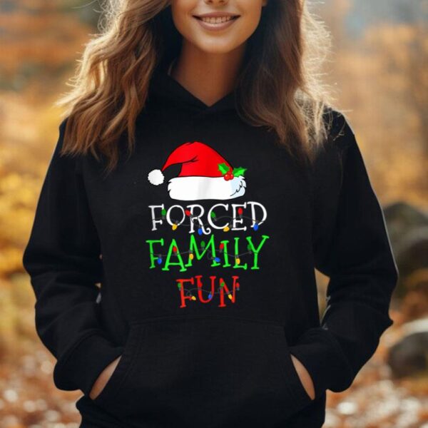 Forced Family Fun Sarcastic Christmas Pajama Family Funny Unisex Hoodie