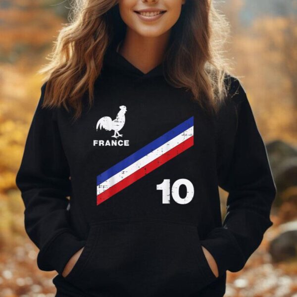 France Flag Rooster Number 10 Soccer Fan Men Women Kids Boys Unisex Hoodie