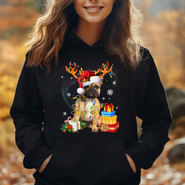 French Bulldog Christmas Tree Light Pajama Dog Xmas Unisex Hoodie