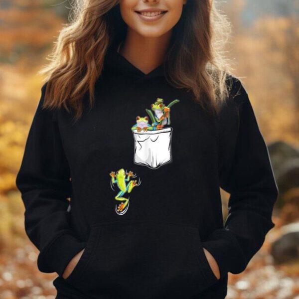 Frog Lover Shirt  Cute Frog Pocket Shirt for Kids Frog Unisex Hoodie