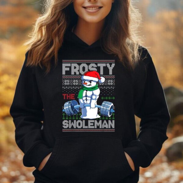 Frosty The Swoleman Ugly Christmas Sweater Funny Snowman Gym Unisex Hoodie