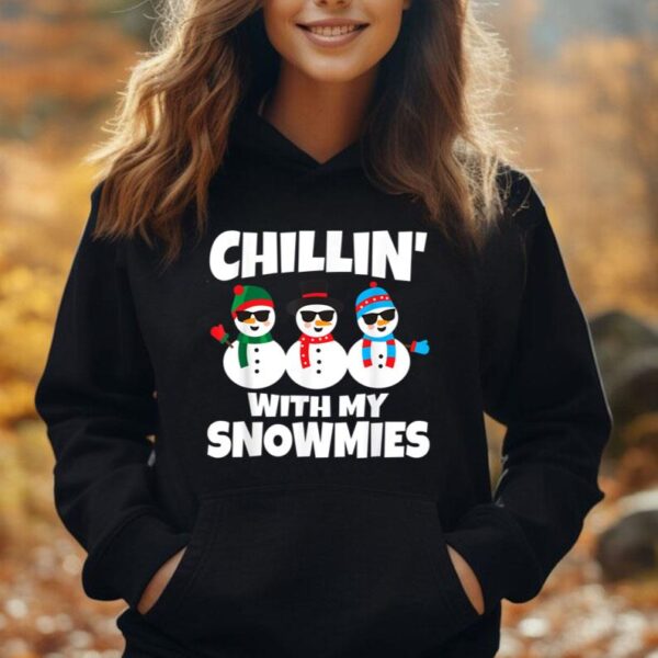 Funny Chillin' With My Snowmies Christmas Unisex Hoodie