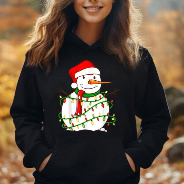 Funny Christmas Lights Snowman Family Matching Pajamas Unisex Hoodie