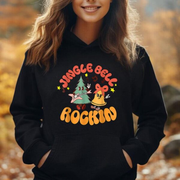 Funny Christmas Retro Music Jingle Bell Rock Rockin' Xmas Unisex Hoodie