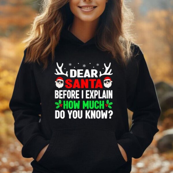 Funny Christmas Shirts Kids Adults Dear Santa I Can Explain Unisex Hoodie