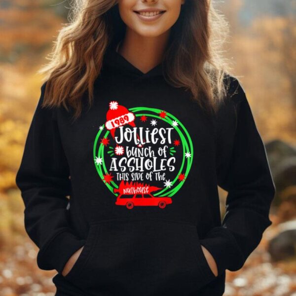 Funny Costume Christmas Tree Truck Jolliest Bunch Of A Holes Unisex Hoodie