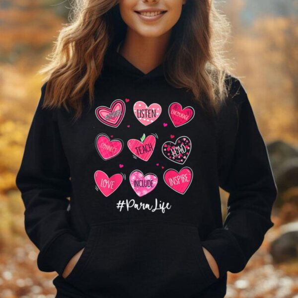 Funny Hearts Teach Love Inspire Para Life Valentines Unisex Hoodie