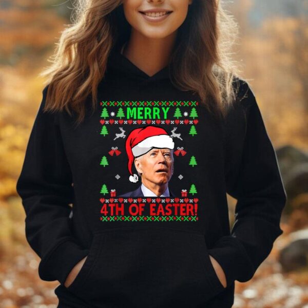 Funny Joe Biden Happy 4th Of Easter Ugly Christmas Sweater Unisex Hoodie