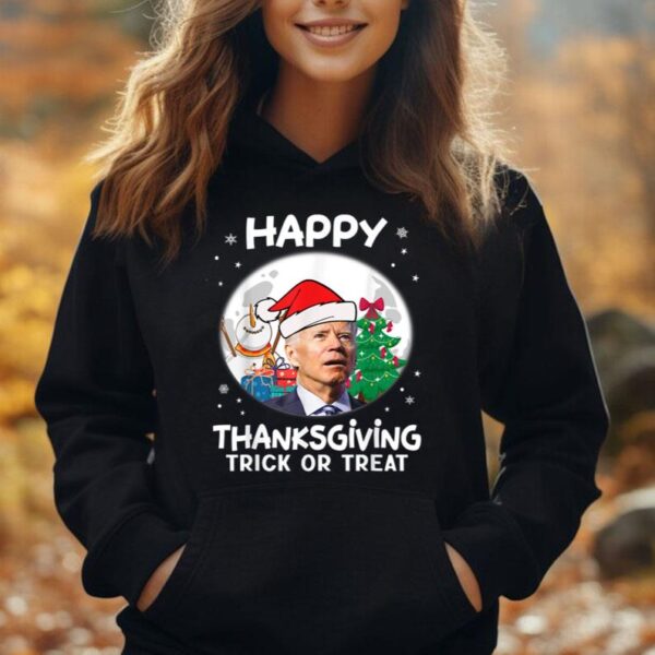 Funny Joe Biden Merry Thanksgiving Trick Or Treat Christmas Unisex Hoodie