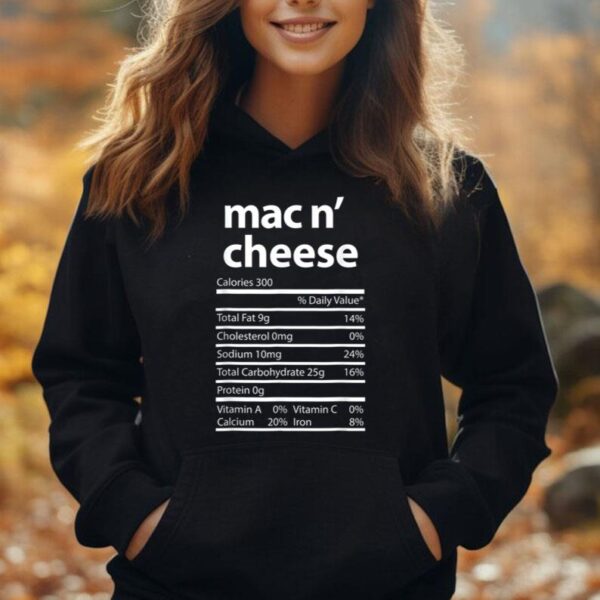 Funny Mac N' Cheese Family Thanksgiving Nutrition Fact Food Unisex Hoodie