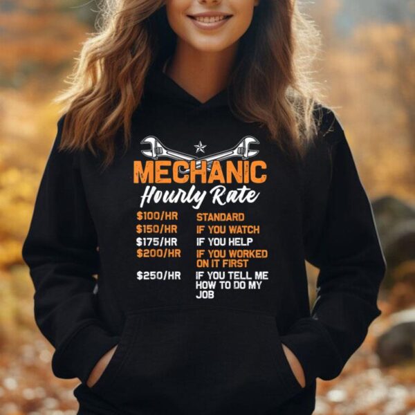 Funny Mechanic Hourly Rate Labor Rates Car Gift Worker Unisex Hoodie