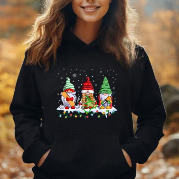 Funny Nurse Gnomes Santa Christmas Light Nursing Lover Women Unisex Hoodie