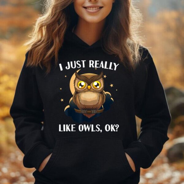 Funny Owl Design For Men Women Cute Owl Nocturnal Bird Lover Unisex Hoodie