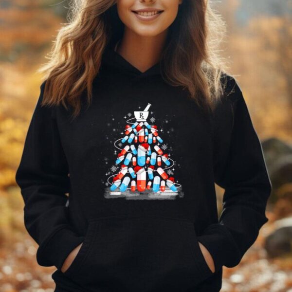 Funny Pharmacy Christmas Tree Shirts - Pharmacist Christmas Unisex Hoodie