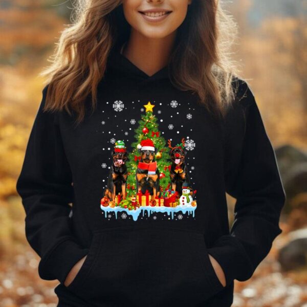 Funny Rottweiler Dog Christmas Tree Women Men Kids Unisex Hoodie