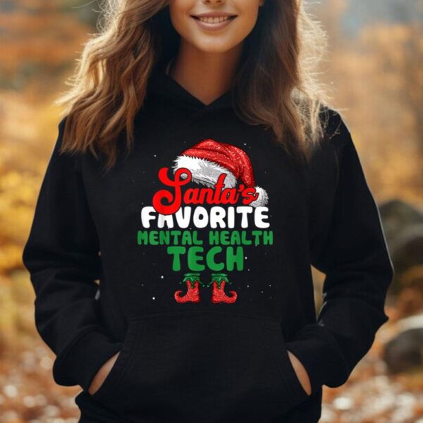 Funny Santa's Favorite Mental Health Tech Christmas Unisex Hoodie