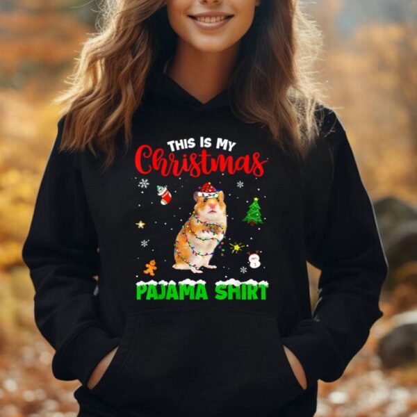 Funny This Is My Christmas Pajama Shirt Hamster Red Plaid Unisex Hoodie