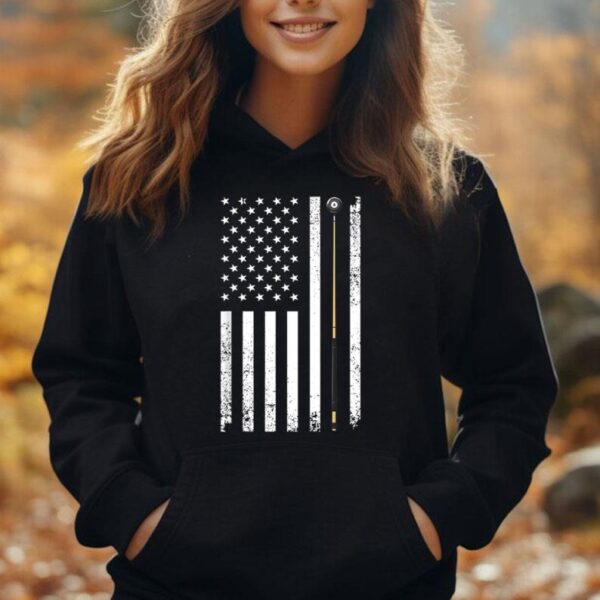 Funny US Flag Billiards Design For Men Women Billiard Player Unisex Hoodie