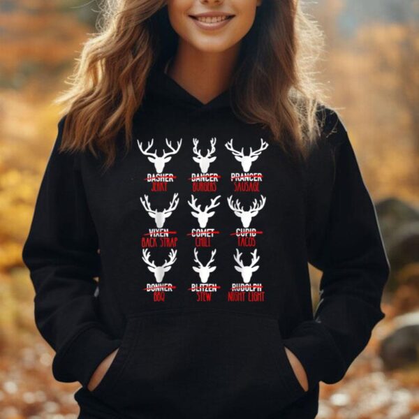 Funny Ugly Christmas Top Deer Hunter Santa's Reindeer Unisex Hoodie