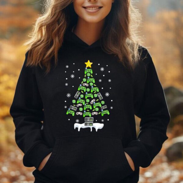 Gamer Nerd Video Game Lover Family Matching Christmas Tree Unisex Hoodie