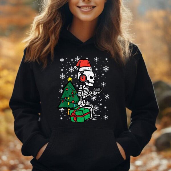 Gamer Skeleton Santa Christmas Gaming Boys Kids Men Youth Unisex Hoodie