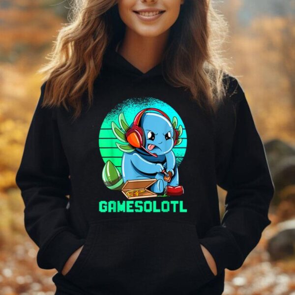 Gamesolotl Axolotl Gamer with Headset Cute Anime Kawaii Unisex Hoodie