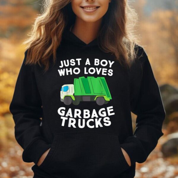 Garbage Truck Shirt Just A Boy Who Loves Garbage Trucks Unisex Hoodie