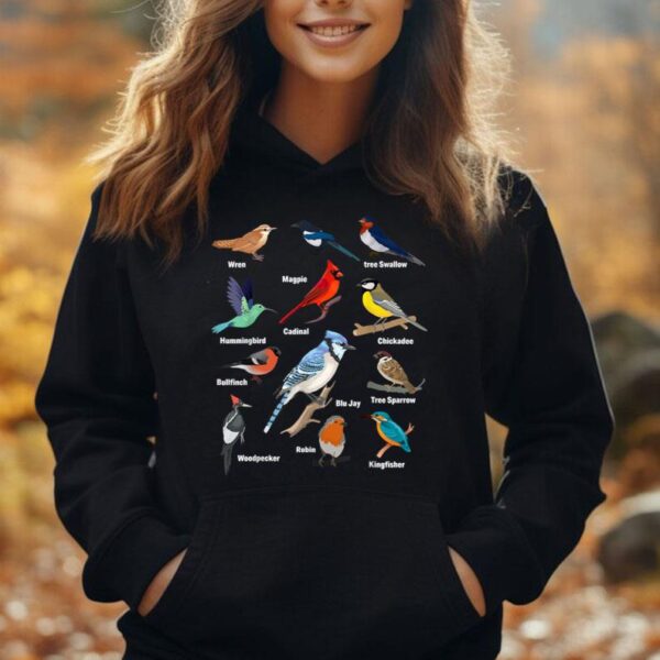 Garden Birds Cardinal Blue Jay Hummingbird Robin Wren Unisex Hoodie