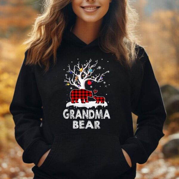 Grandma Bear Christmas Pajama Red Plaid Buffalo Family Unisex Hoodie