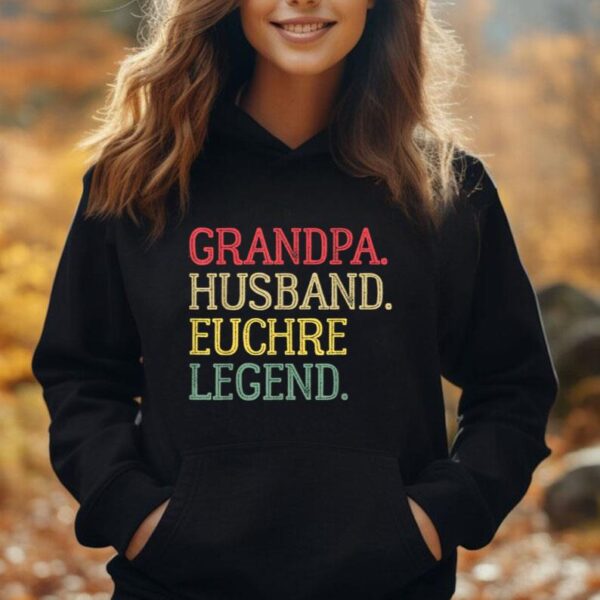 Grandpa Husband Euchre Legend Vintage Euchre Card Game Unisex Hoodie