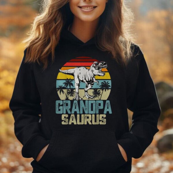 Grandpasaurus T Rex Dinosaur Grandpa Saurus Family Matching Unisex Hoodie