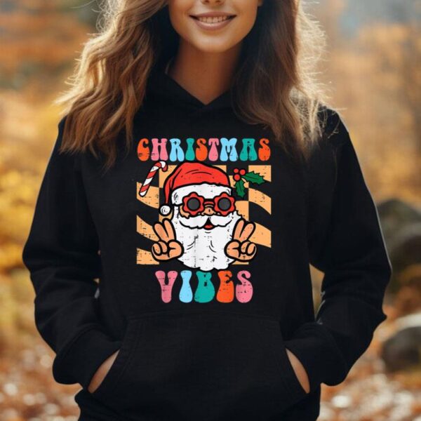 Groovy Santa Peace Christmas Vibes Retro Xmas Men Women Kids Unisex Hoodie