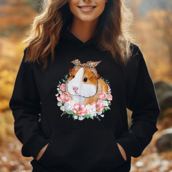 Guinea Pig With Leopard Headband Flower Guinea Pig Lovers Unisex Hoodie