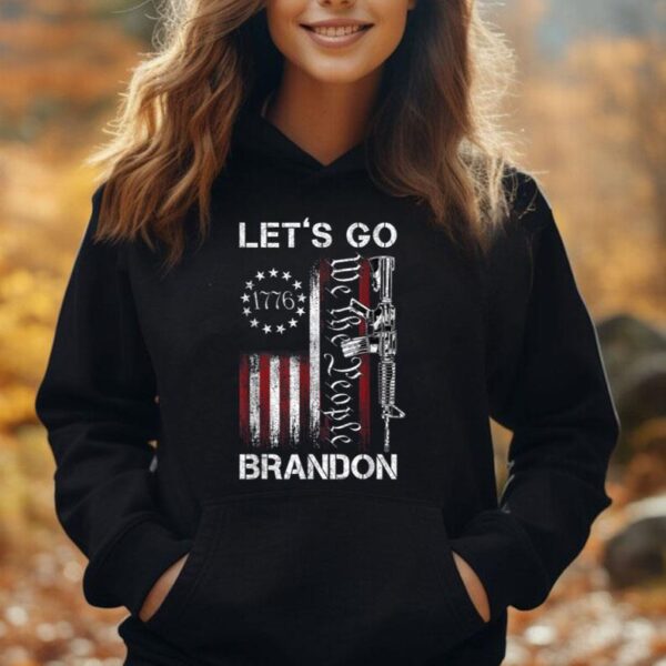 Gun 1776 American Flag Conservative Let's Go Brandon Unisex Hoodie