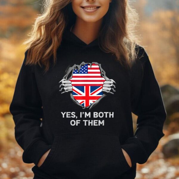 Half American Half British USA England Flag Mens Womens Unisex Hoodie