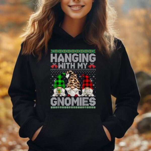 Hanging With My Gnomies Christmas Cute Gnomes Ugly Sweater Unisex Hoodie