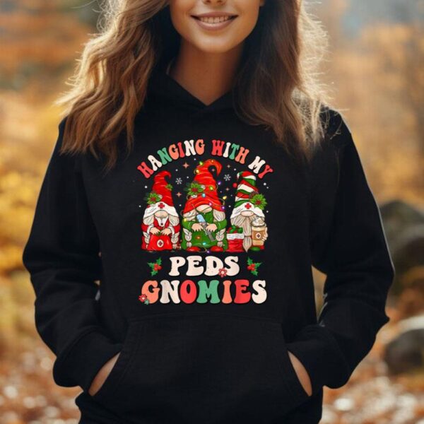 Hanging With My Peds Gnomies Christmas Funny Pediatric Nurse Unisex Hoodie