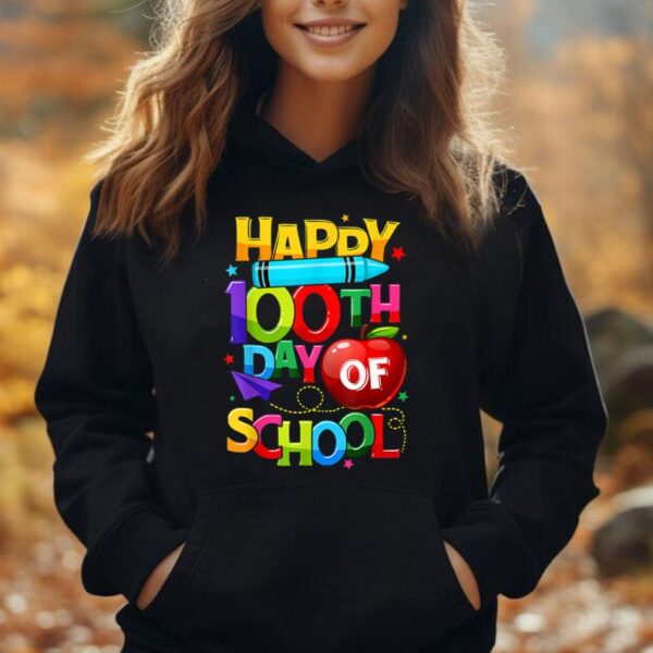 Happy 100th Day Of School Teacher Rainbow - 100 Days Smarter Unisex Hoodie