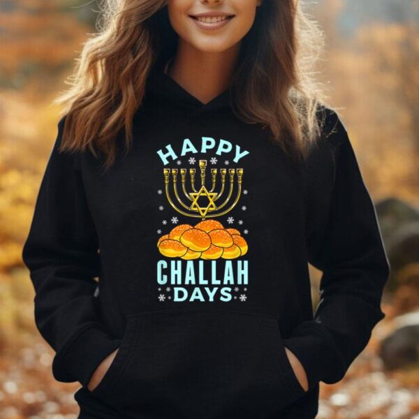 Happy Challah Days Hanukkah Jewish Holiday Menorah Funny Pun Unisex Hoodie