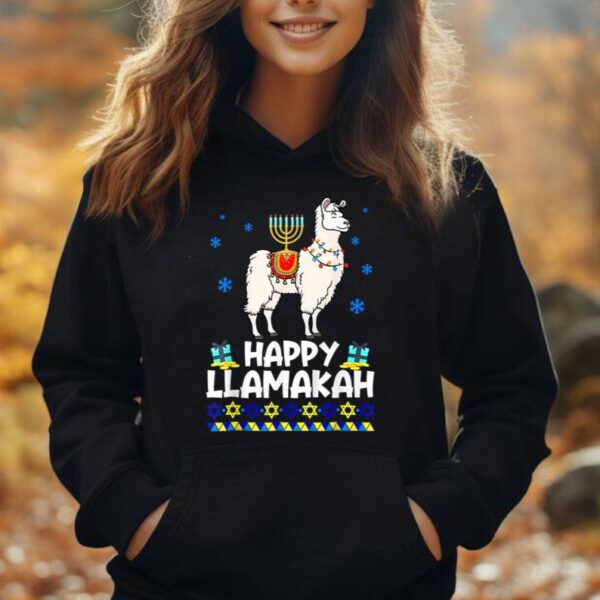 Happy Hanukkah Llama Funny Happy Llamakah Squad Cute Alpaca Unisex Hoodie