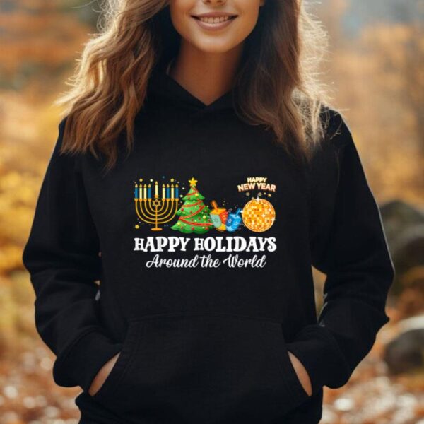 Happy Holidays Around The World Christmas Family Matching Unisex Hoodie