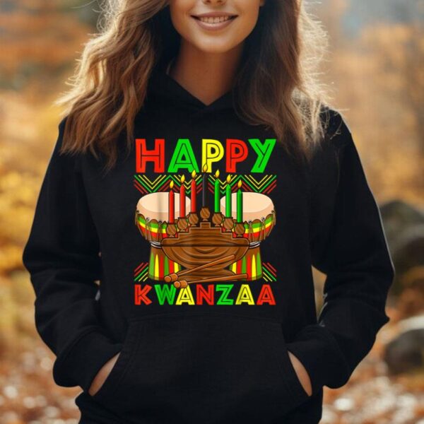 Happy Kwanzaa Drum Kinara Seven Candles Africa Celebration Unisex Hoodie