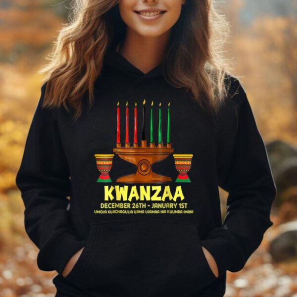 Happy Kwanzaa Kinara Candles African American Christmas Day Unisex Hoodie